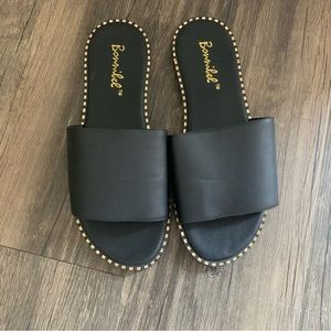 Black slide on sandals size 5.5